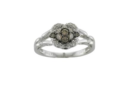 3/8 cts Chocolate Diamond Cocktail Ring in 14K White Gold by Le Vian - BirthStone.com