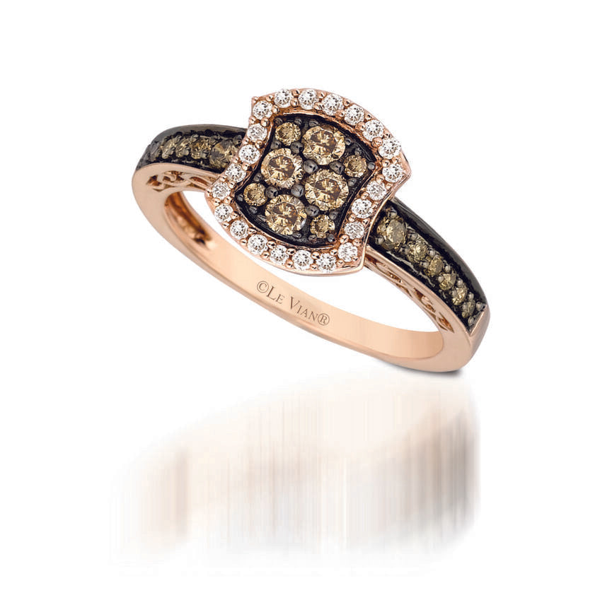 14K STRAWBERRY GOLD DIAMOND  RING