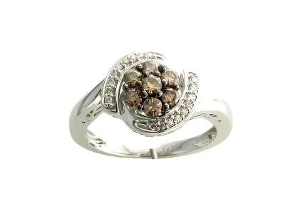 1/2 cts Chocolate Diamond Cocktail Ring in 14K White Gold by Le Vian - BirthStone.com