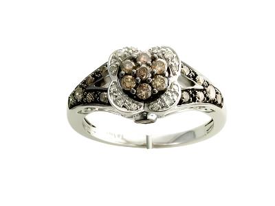 1/2 cts Chocolate Diamond Cocktail Ring in 14K White Gold by Le Vian - BirthStone.com