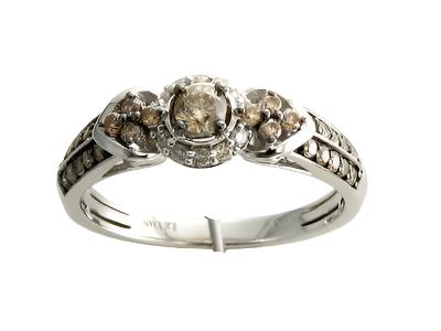 1/2 cts Chocolate Diamond Cocktail Ring in 14K White Gold by Le Vian - BirthStone.com