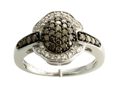 1/2 cts Chocolate Diamond Cocktail Ring in 14K White Gold by Le Vian - BirthStone.com