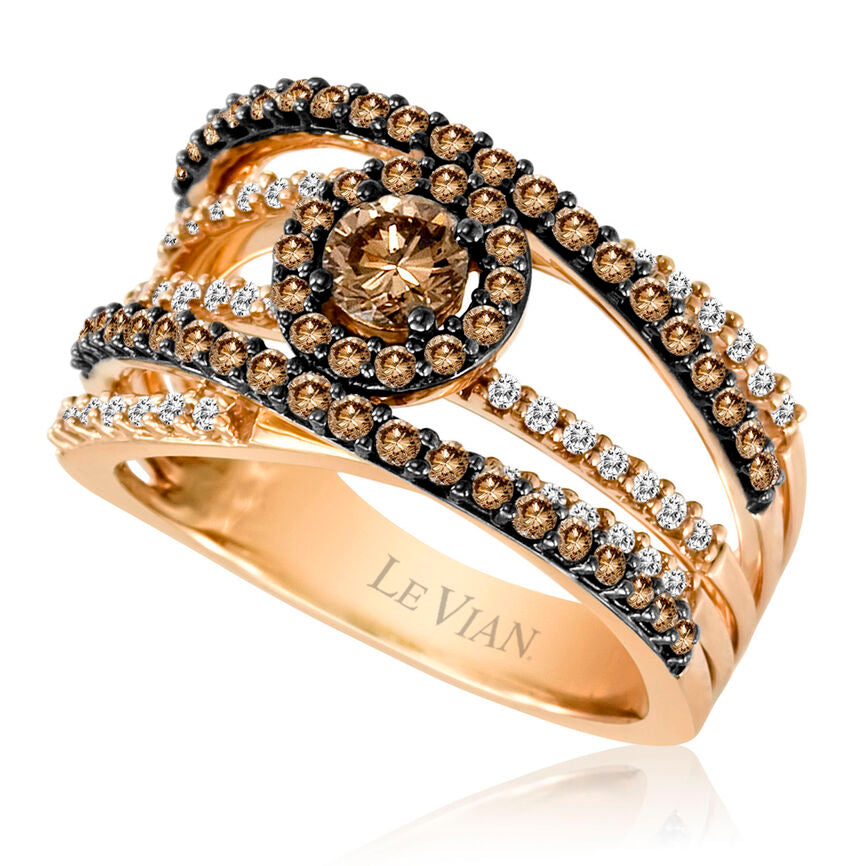 14K STRAWBERRY GOLD DIAMOND  RING