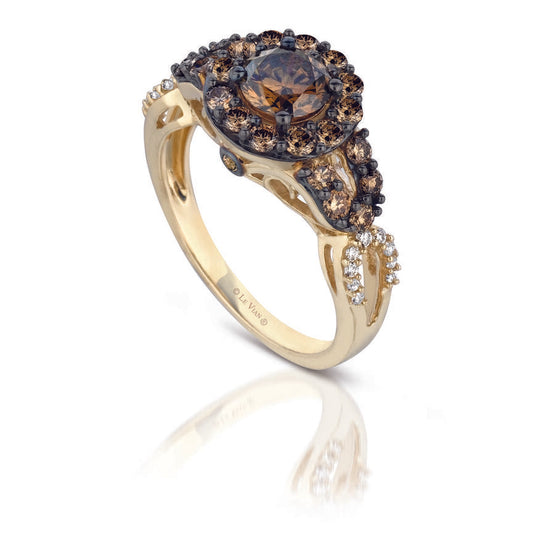 Le Vian Grand Sample Sale Ring featuring Chocolate Diamonds, Vanilla Diamonds set in 14K Honey Gold - BirthStone.com