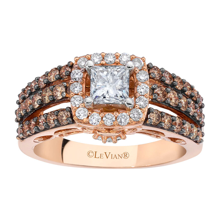 Le Vian Grand Sample Sale Ring featuring Vanilla Diamonds, Chocolate Diamonds set in 14K Two Tone Gold - BirthStone.com