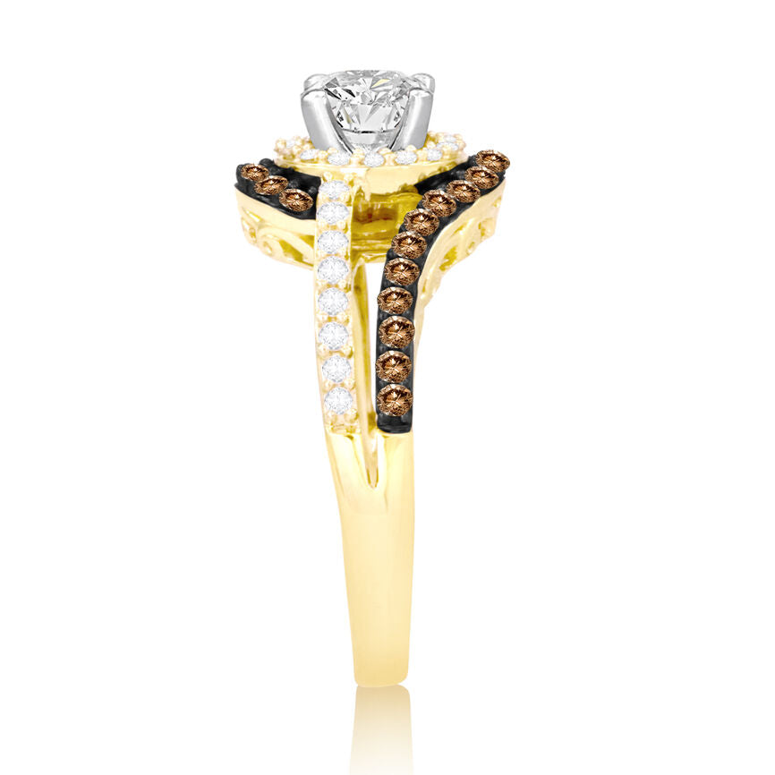 Le Vian Grand Sample Sale Ring featuring Vanilla Diamonds, Chocolate Diamonds set in 14K Two Tone Gold - BirthStone.com