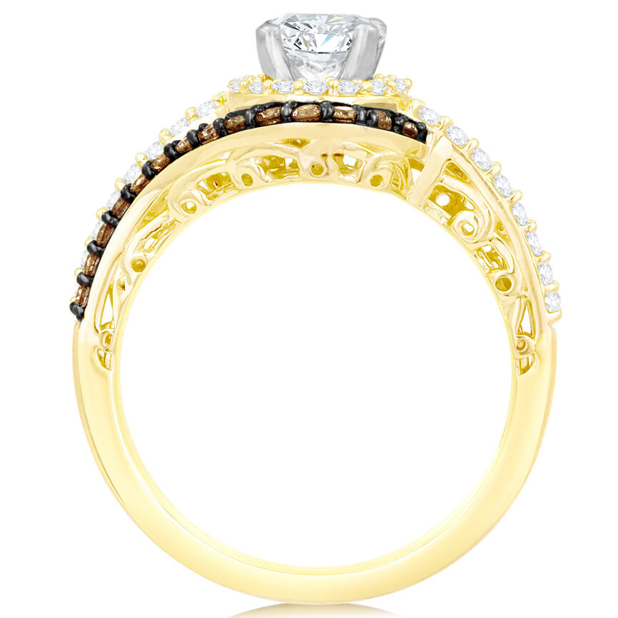 Le Vian Grand Sample Sale Ring featuring Vanilla Diamonds, Chocolate Diamonds set in 14K Two Tone Gold - BirthStone.com