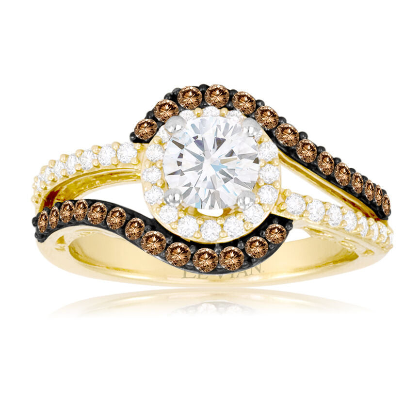 Le Vian Grand Sample Sale Ring featuring Vanilla Diamonds, Chocolate Diamonds set in 14K Two Tone Gold - BirthStone.com