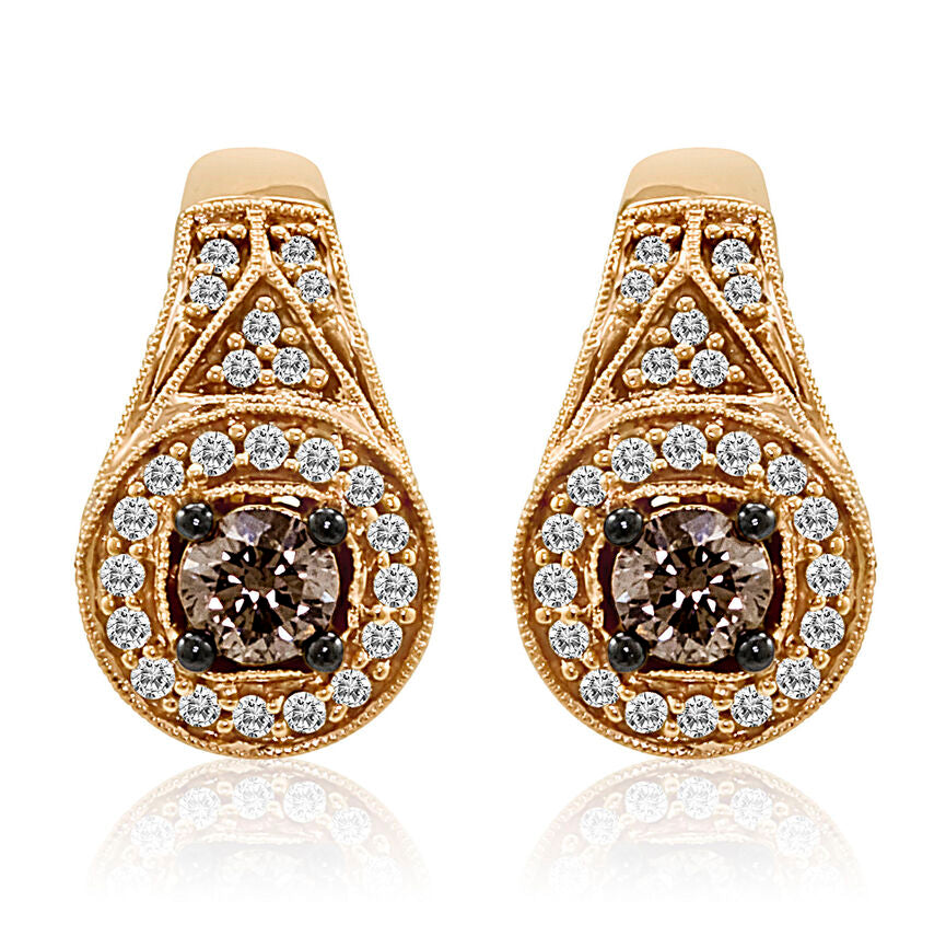 Le Vian Sample Sale Earrings featuring Chocolate Diamonds, Vanilla Diamonds set in 14K Yellow Gold - BirthStone.com