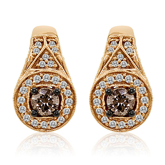 Le Vian Sample Sale Earrings featuring Chocolate Diamonds, Vanilla Diamonds set in 14K Yellow Gold - BirthStone.com