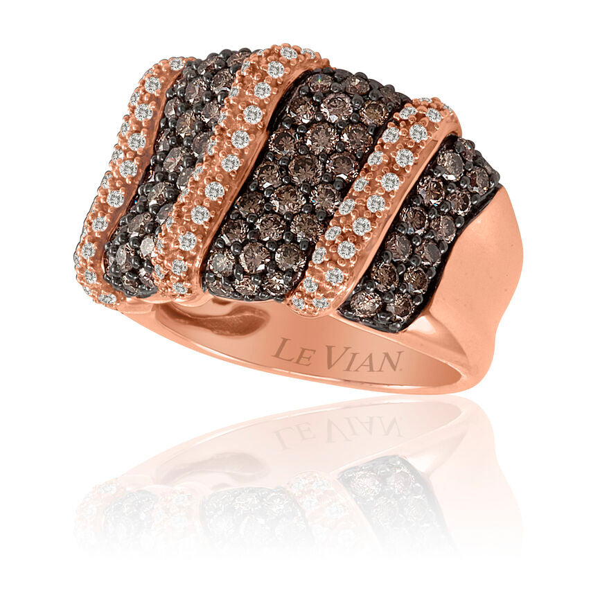 Le Vian Sample Sale Ring featuring Chocolate Diamonds, Vanilla Diamonds set in 14K Yellow Gold - BirthStone.com