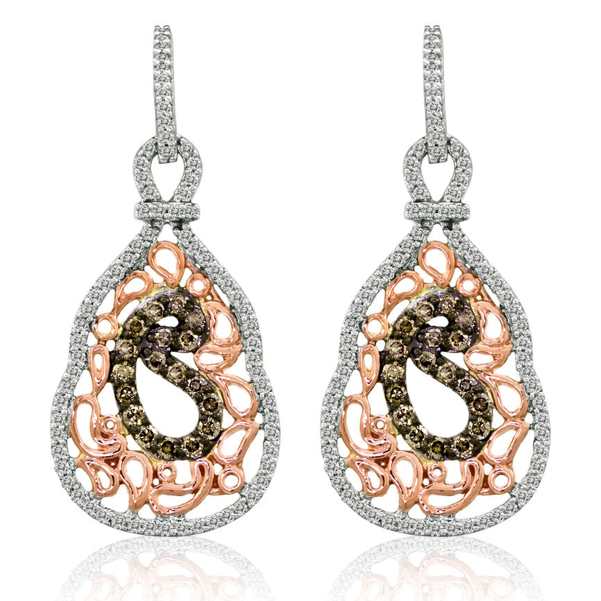 Le Vian Sample Sale Earrings featuring Chocolate Diamonds, Vanilla Diamonds set in 14K Two Tone Gold - BirthStone.com