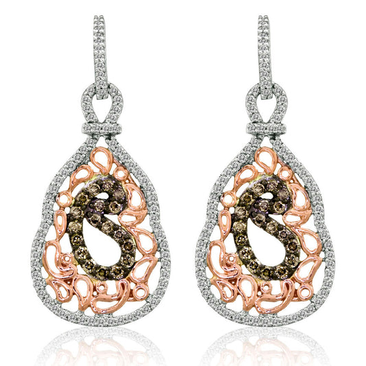 Le Vian Sample Sale Earrings featuring Chocolate Diamonds, Vanilla Diamonds set in 14K Two Tone Gold - BirthStone.com