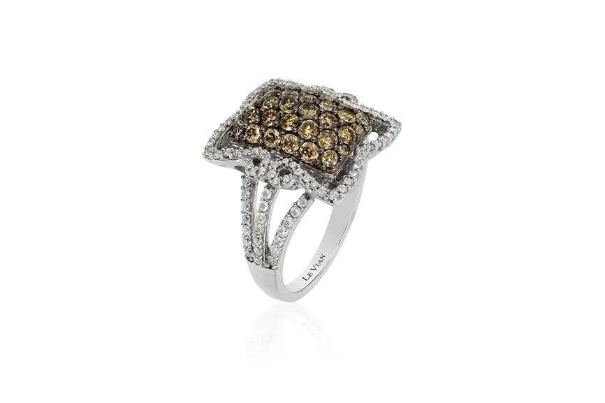 Le Vian Sample Sale Ring featuring Chocolate Diamonds, Vanilla Diamonds set in 14K White Gold - BirthStone.com