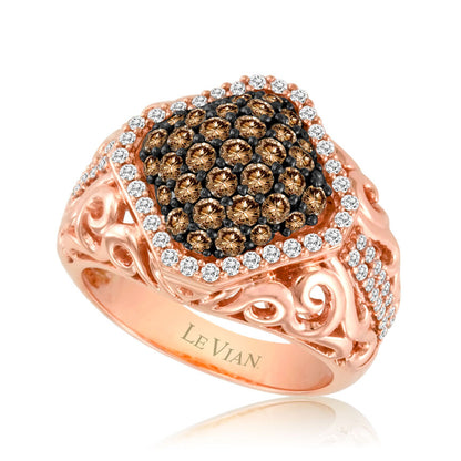 Le Vian Sample Sale Ring featuring Chocolate Diamonds, Vanilla Diamonds set in 14K Yellow Gold - BirthStone.com