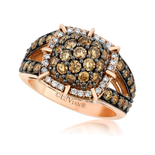 Le Vian Sample Sale Ring featuring Chocolate Diamonds, Vanilla Diamonds set in 14K Yellow Gold - BirthStone.com