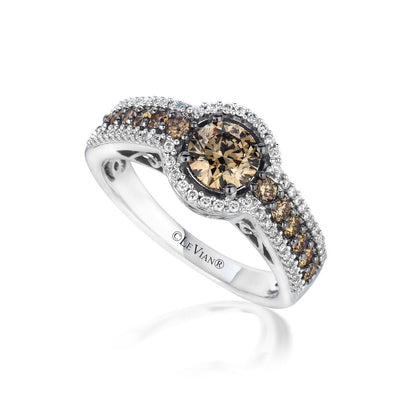 Le Vian Sample Sale Ring featuring Chocolate Diamonds, Vanilla Diamonds set in 14K White Gold - BirthStone.com