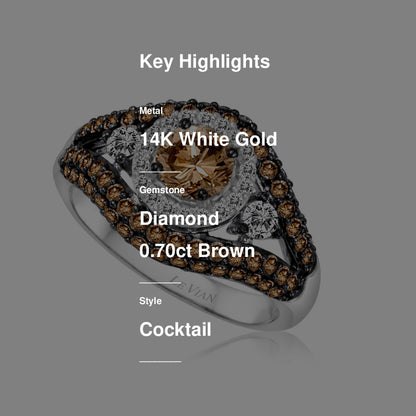 Le Vian Sample Sale Ring featuring Chocolate Diamonds, Vanilla Diamonds set in 14K White Gold
