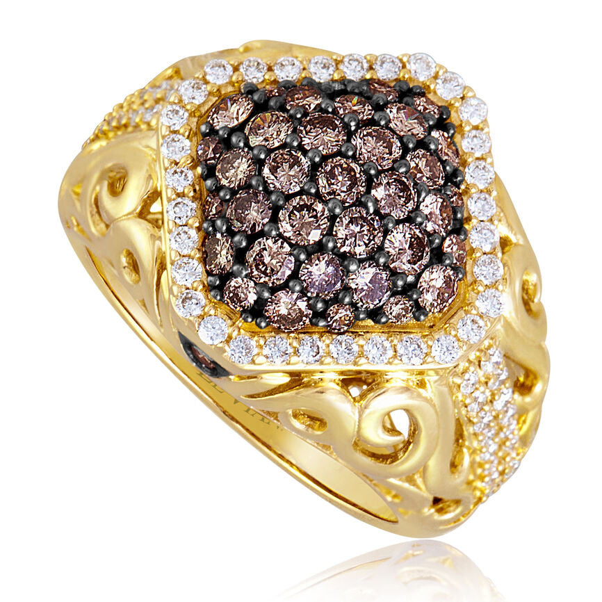 Le Vian Sample Sale Ring featuring Chocolate Diamonds, Vanilla Diamonds set in 14K Yellow Gold - BirthStone.com