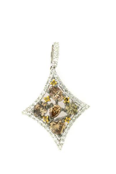 Le Vian Grand Sample Sale Pendant featuring Chocolate Diamonds, Vanilla Diamonds, Goldenberry Diamonds set in 14K White Gold - BirthStone.com