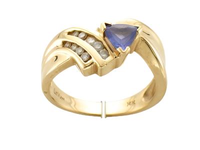 Le Vian Grand Sample Sale Ring featuring Blueberry Tanzanite set in 14K Yellow Gold - BirthStone.com