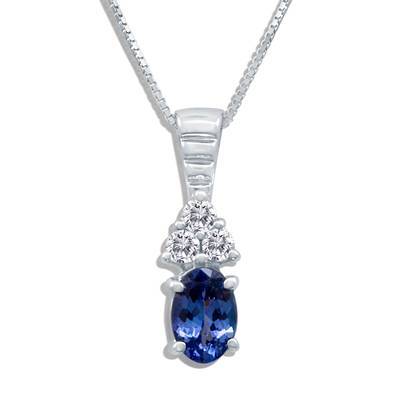 Le Vian Grand Sample Sale Pendant featuring Blueberry Tanzanite Vanilla Diamonds set in 14K White Gold - BirthStone.com