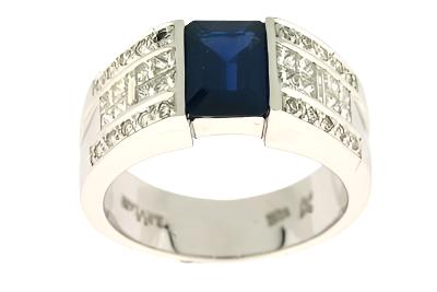 Le Vian Grand Sample Sale Ring featuring Blueberry Sapphire Vanilla Diamonds set in 18K White Gold - BirthStone.com