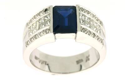 Le Vian Grand Sample Sale Ring featuring Blueberry Sapphire Vanilla Diamonds set in 18K White Gold - BirthStone.com