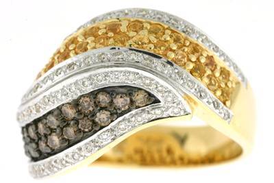 Le Vian Ring featuring Yellow Sapphire Chocolate Diamonds, Vanilla Diamonds set in 14K Yellow Gold - BirthStone.com