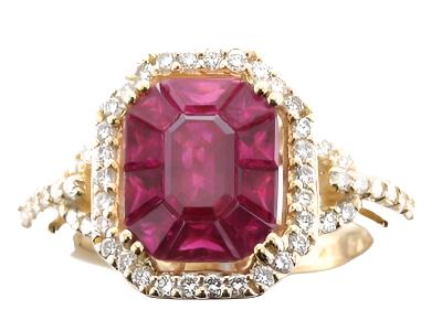 Le Vian Ring featuring Passion Ruby Vanilla Diamonds set in 14K Yellow Gold - BirthStone.com