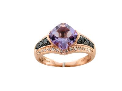 Le Vian Grand Sample Sale Ring featuring Cotton Candy Amethyst Blackberry Diamonds, Vanilla Diamonds set in 14K Rose Gold - BirthStone.com