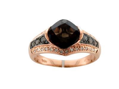 Le Vian Grand Sample Sale Ring featuring Chocolate Quartz Chocolate Diamonds, Vanilla Diamonds set in 14K Rose Gold - BirthStone.com