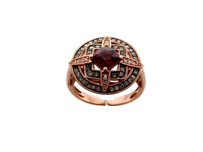 Le Vian Ring featuring Raspberry Rhodolite Chocolate Diamonds, Vanilla Diamonds set in 14K Rose Gold - BirthStone.com