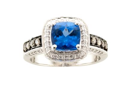 Le Vian Chocolatier Ring featuring Blueberry Tanzanite Chocolate Diamonds, Vanilla Diamonds set in 14K White Gold - BirthStone.com