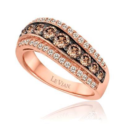 14K STRAWBERRY GOLD DIAMOND  RING