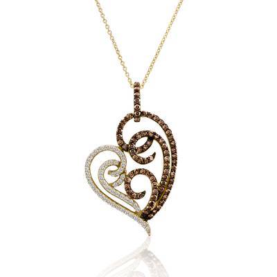 Le Vian Grand Sample Sale Pendant featuring Chocolate Diamonds, Vanilla Diamonds set in 14K Yellow Gold - BirthStone.com