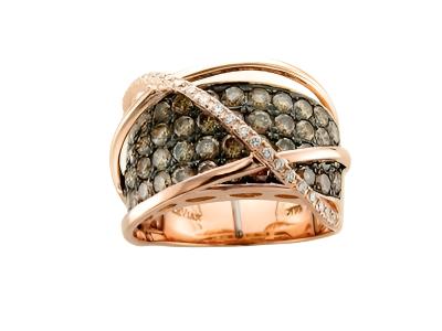 14K STRAWBERRY GOLD DIAMOND  RING