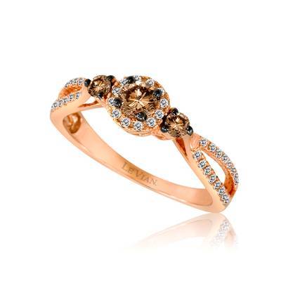 14K STRAWBERRY GOLD DIAMOND  RING