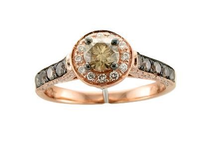 14K STRAWBERRY GOLD DIAMOND  RING