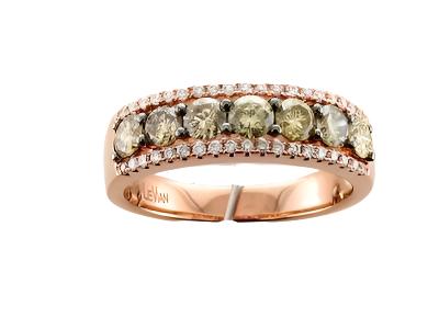 14K STRAWBERRY GOLD DIAMOND  RING