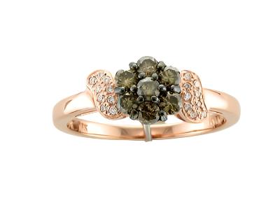 14K STRAWBERRY GOLD DIAMOND  RING