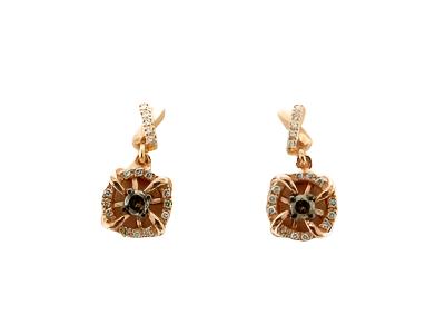 14K STRAWBERRY GOLD DIAMOND  EARRINGS