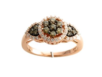 14K STRAWBERRY GOLD DIAMOND  RING