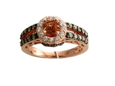 14K STRAWBERRY GOLD DIAMOND  RING