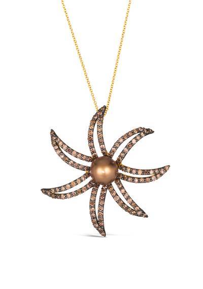 Le Vian Grand Sample Sale Pendant featuring Chocolate Pearls Chocolate Diamonds set in 14K Yellow Gold