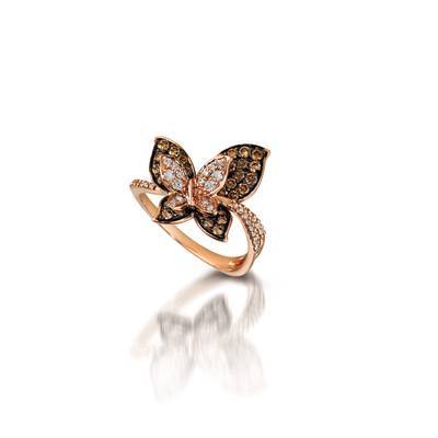 14K STRAWBERRY GOLD DIAMOND  RING