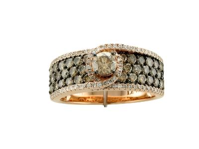 14K STRAWBERRY GOLD DIAMOND  RING