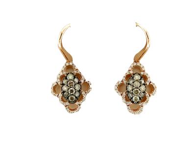 14K STRAWBERRY GOLD DIAMOND  EARRINGS