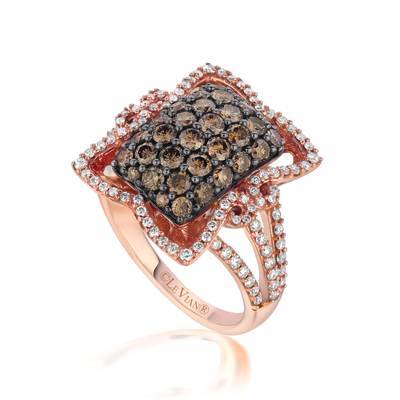 14K STRAWBERRY GOLD DIAMOND  RING