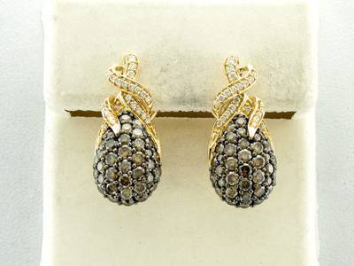14K YELLOW GOLD DIAMOND  EARRINGS